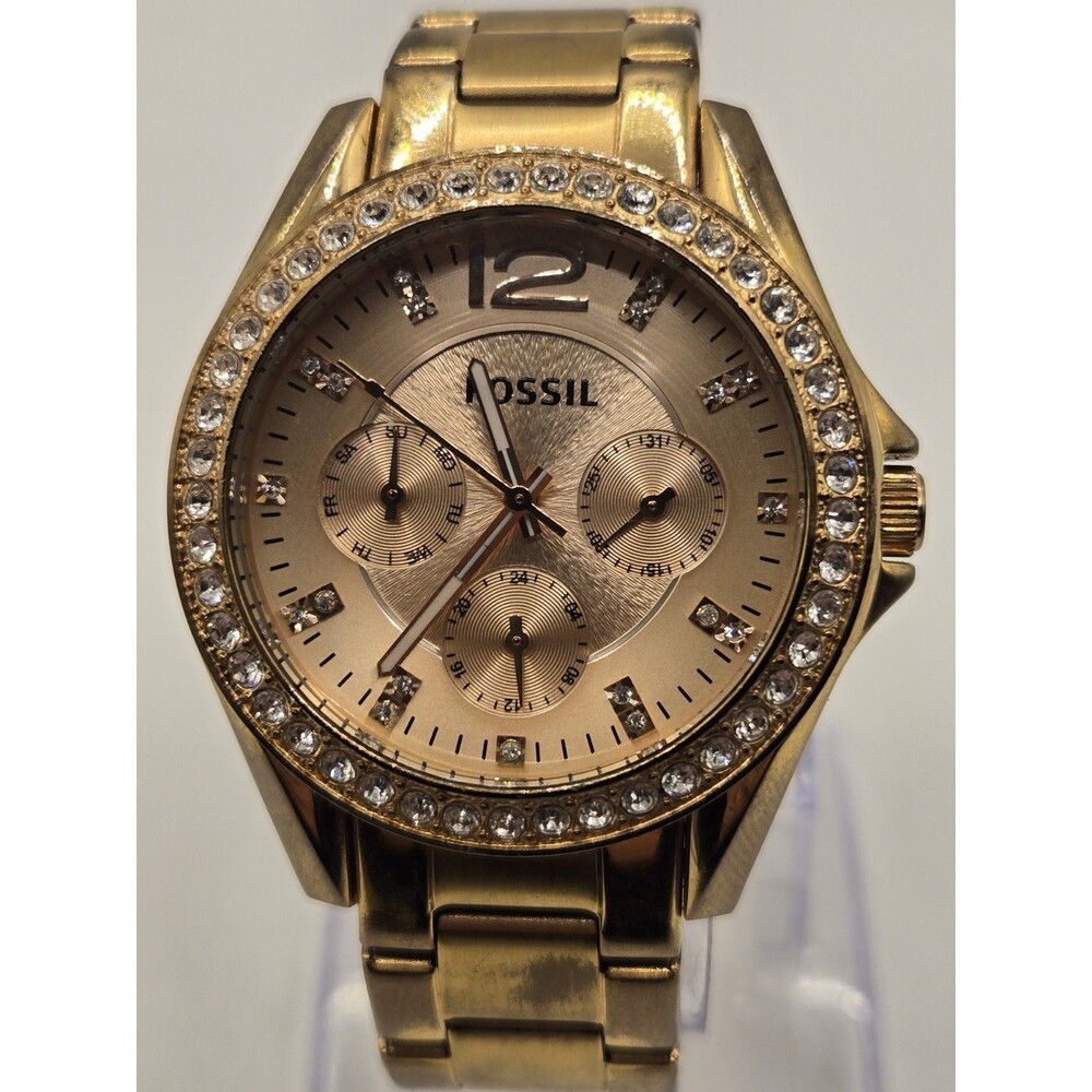 Fossil Riley Multi-Function Rose Gold-Plated Ladi… - image 1